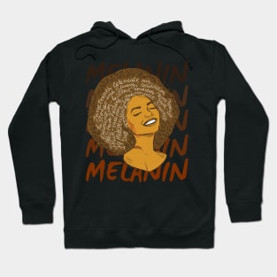 Black Woman Afro African American Melanin History Hoodie